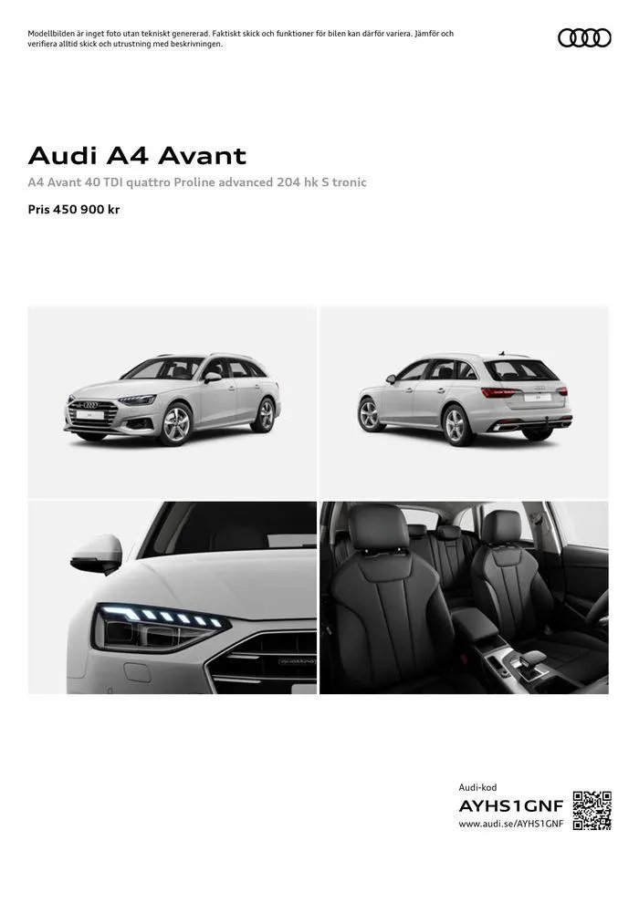 Audi A4 Avant från 24 september till 24 september 2025 - Reklamblad sidor 1