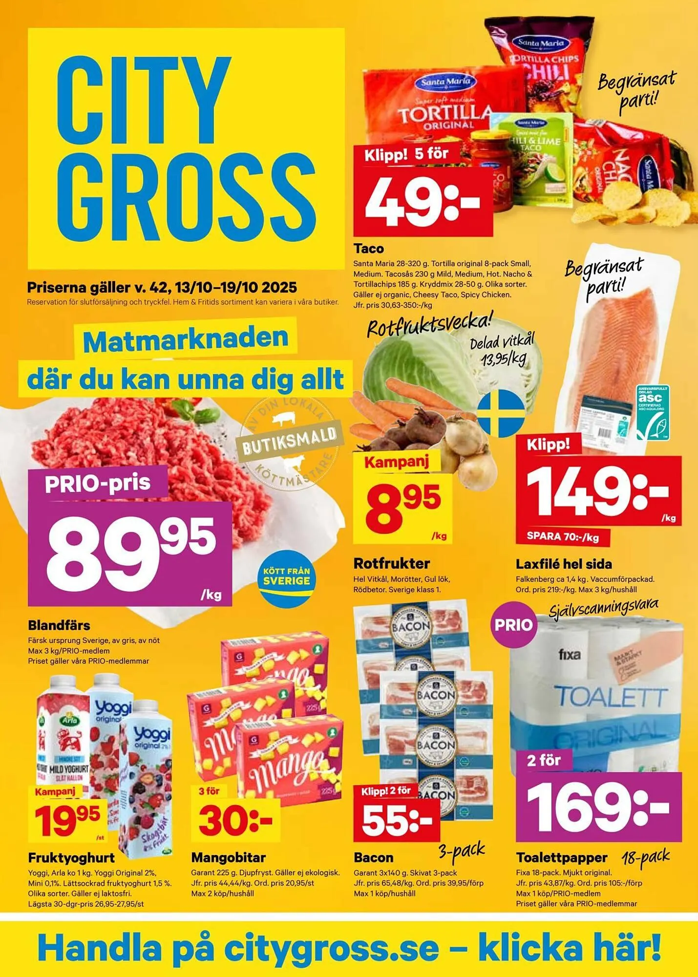 City Gross reklamblad från 13 oktober till 19 oktober 2025 - Reklamblad sidor 1