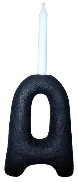 JOELLE Ljusstake 19x9x27cm polyresin svart
