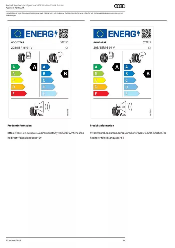 Audi A3 Sportback från 27 oktober till 27 oktober 2025 - Reklamblad sidor 14