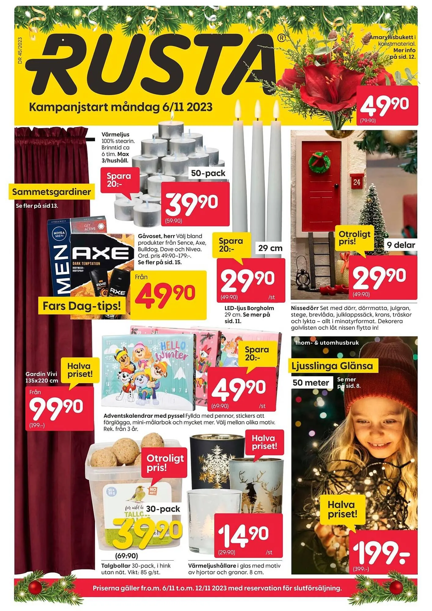 Rusta reklamblad från 6 november till 12 november 2023 - Reklamblad sidor 1
