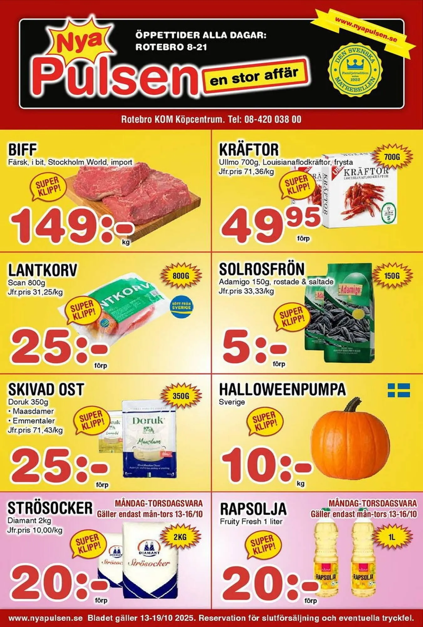 Nya Pulsen reklamblad från 13 oktober till 19 oktober 2025 - Reklamblad sidor 1