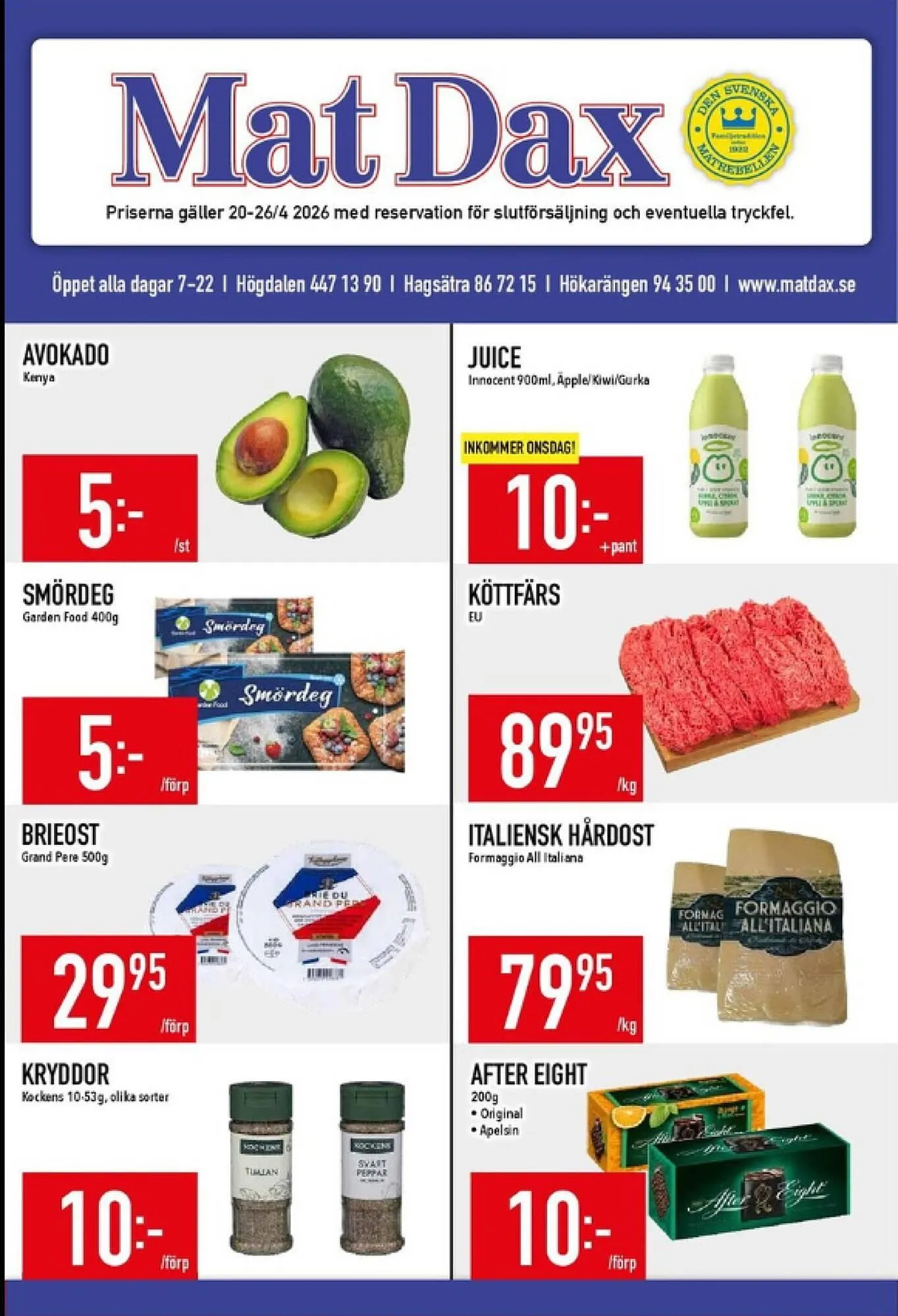 Matdax reklamblad från 20 april till 26 april 2026 - Reklamblad sidor 1