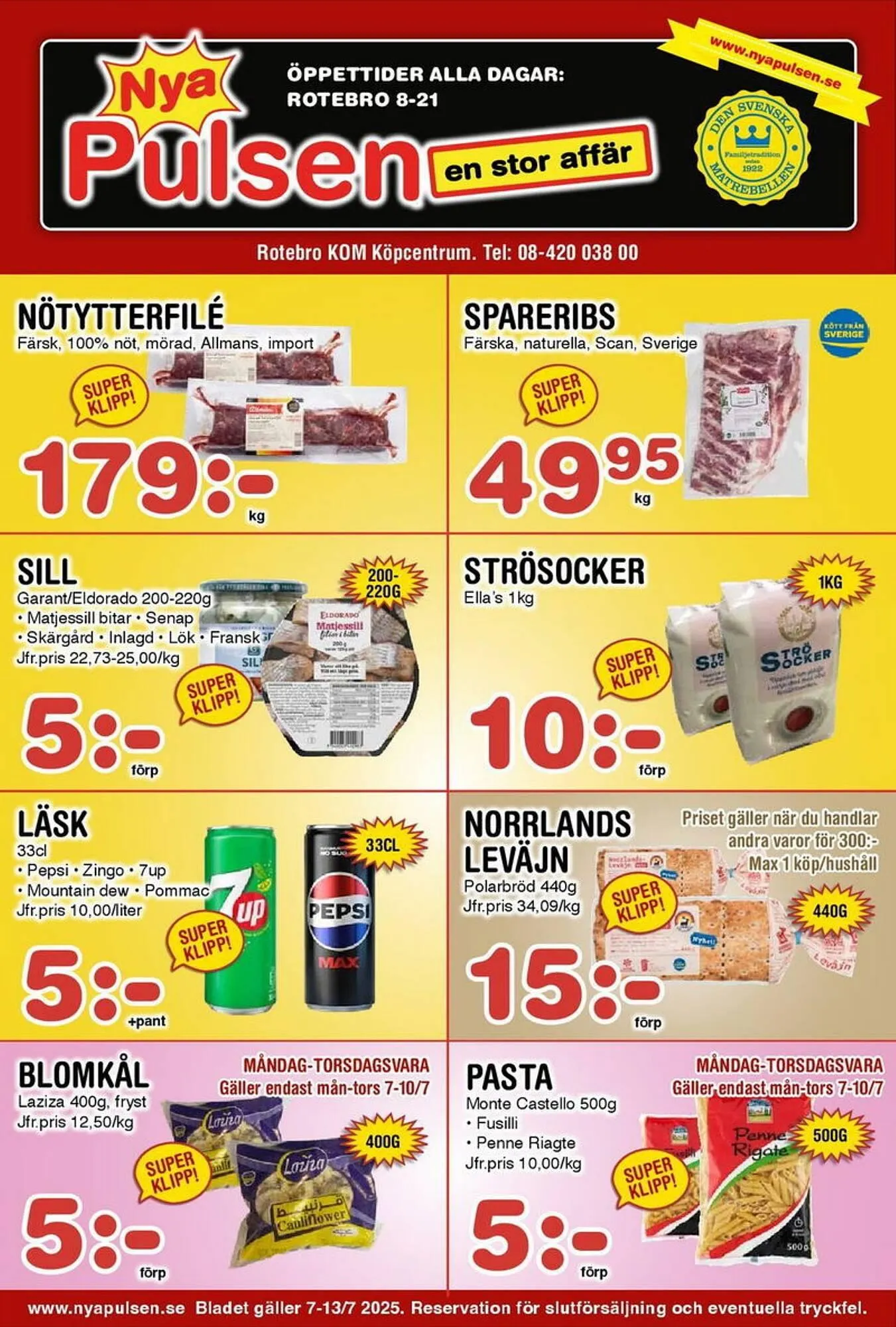 Nya Pulsen reklamblad från 7 juli till 13 juli 2025 - Reklamblad sidor 1