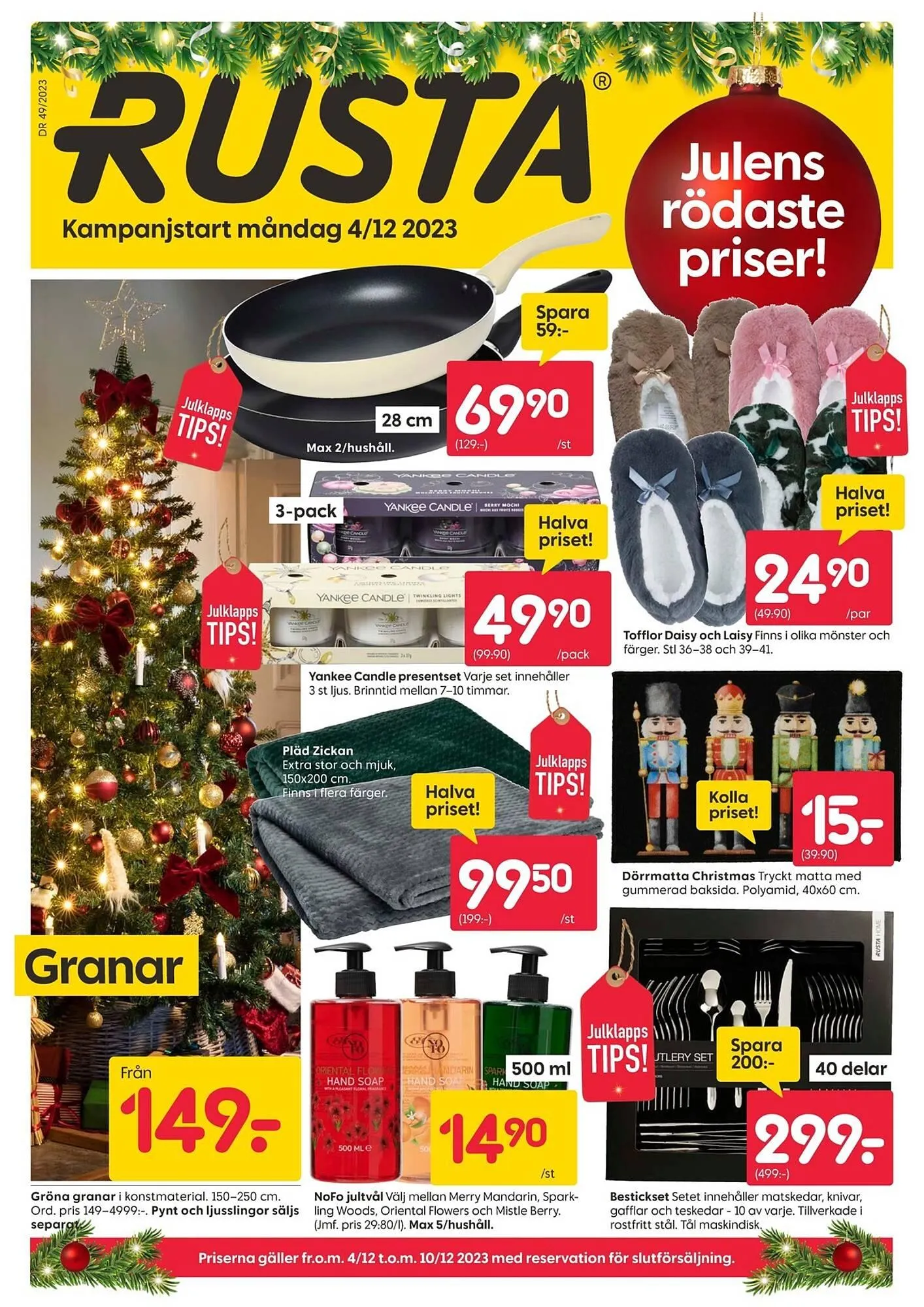 Rusta reklamblad från 4 december till 10 december 2023 - Reklamblad sidor 1
