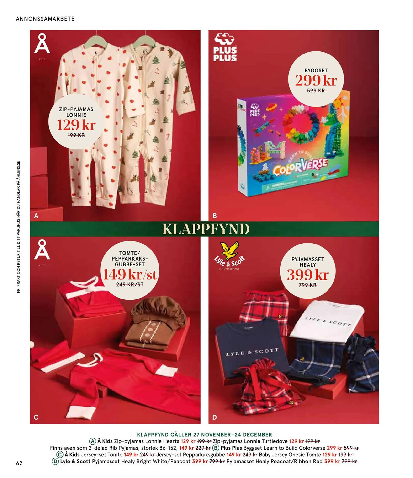 Åhléns reklamblad från 25 november till 24 december 2024 - Reklamblad sidor 62