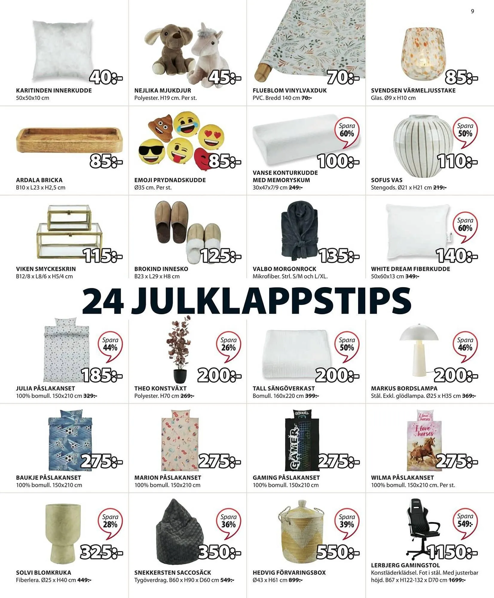 JYSK reklamblad från 3 december till 17 december 2023 - Reklamblad sidor 9