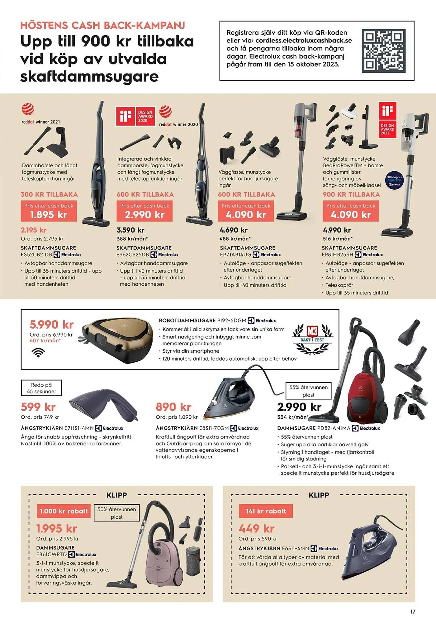 Electrolux Home reklamblad från 21 augusti till 2 oktober 2023 - Reklamblad sidor 17