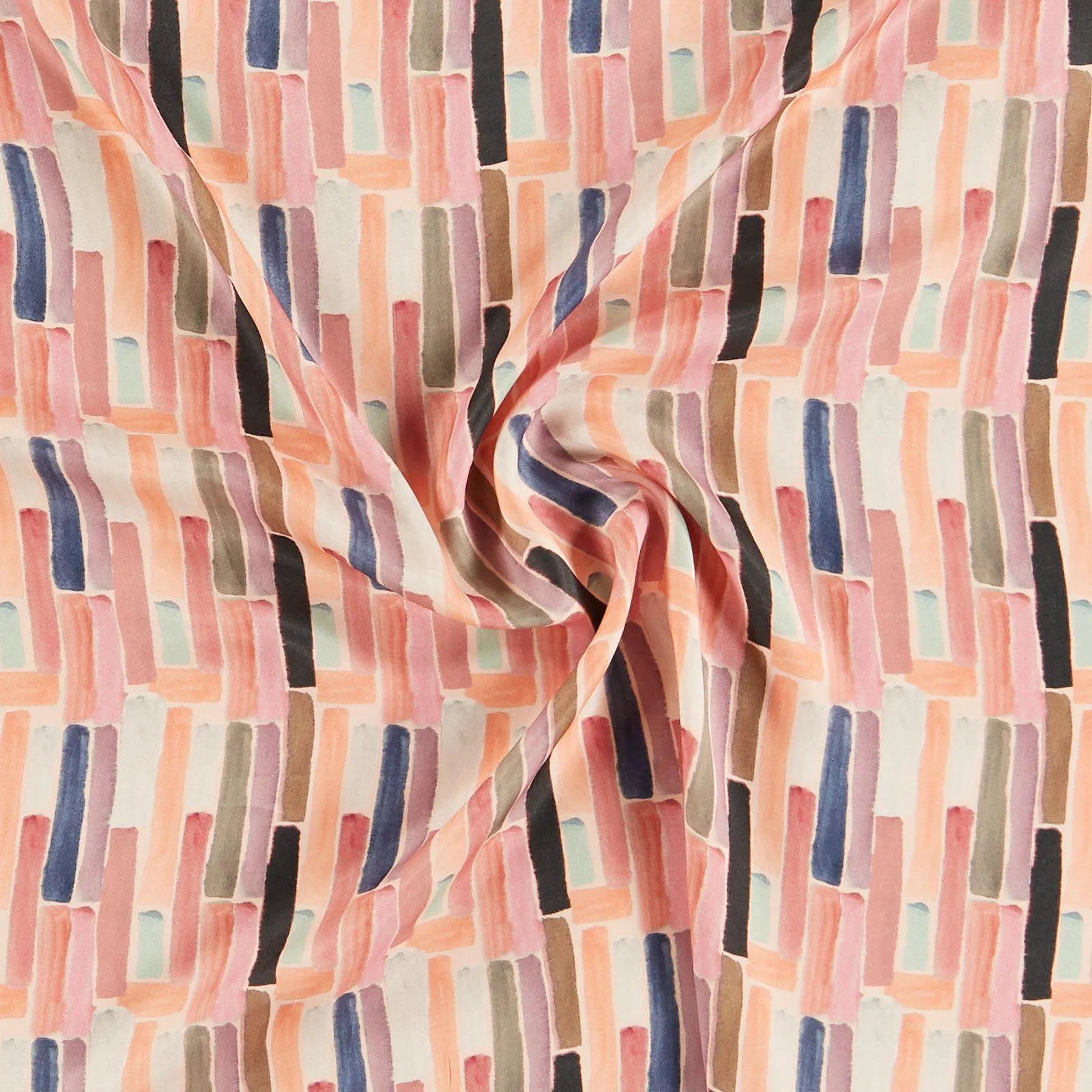 Vævet satin viscose m multifarve mursten