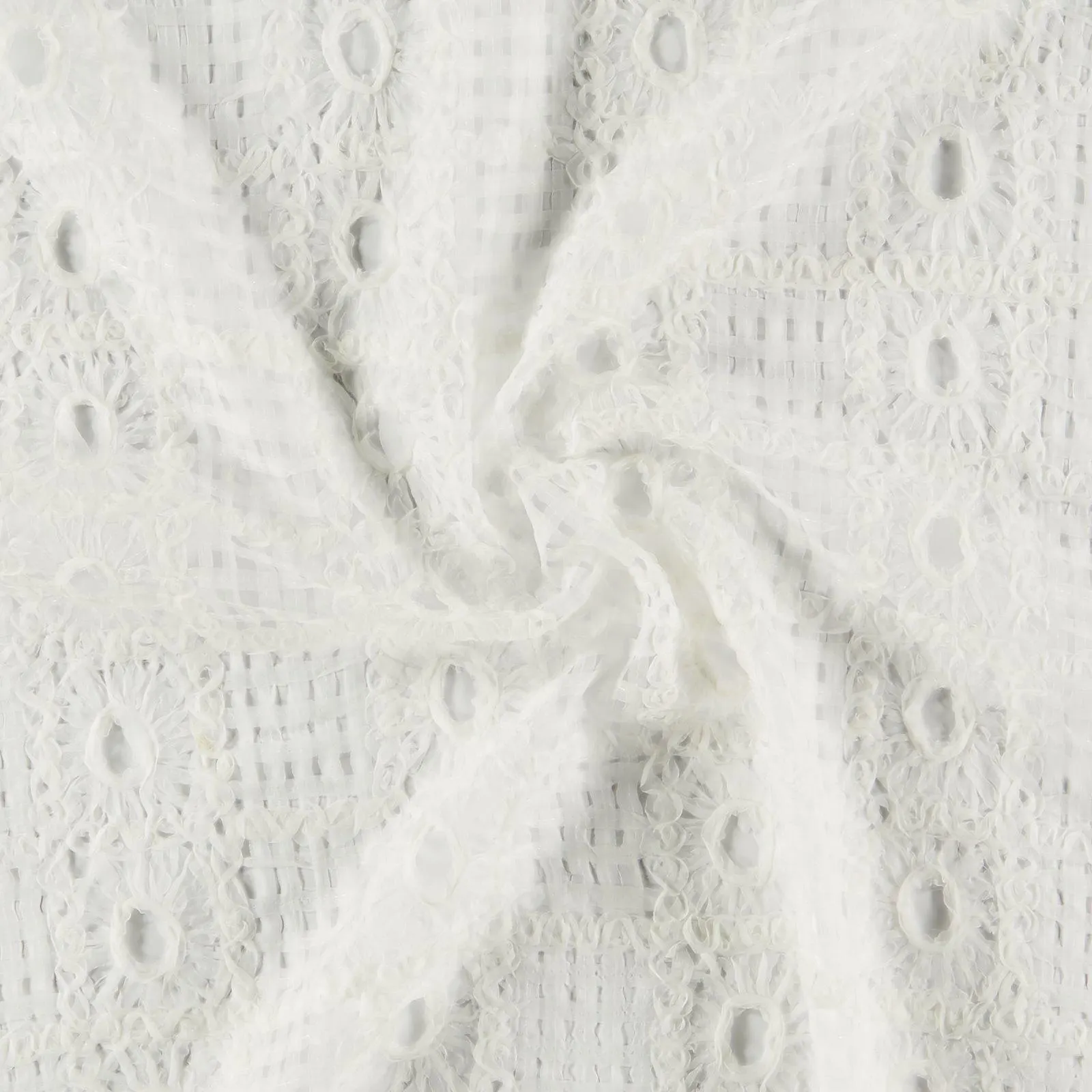 Organza ruta och blommor offwhite