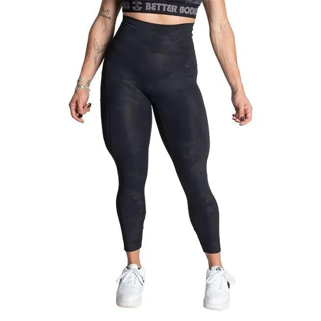 High Waist Leggings, Black Camo