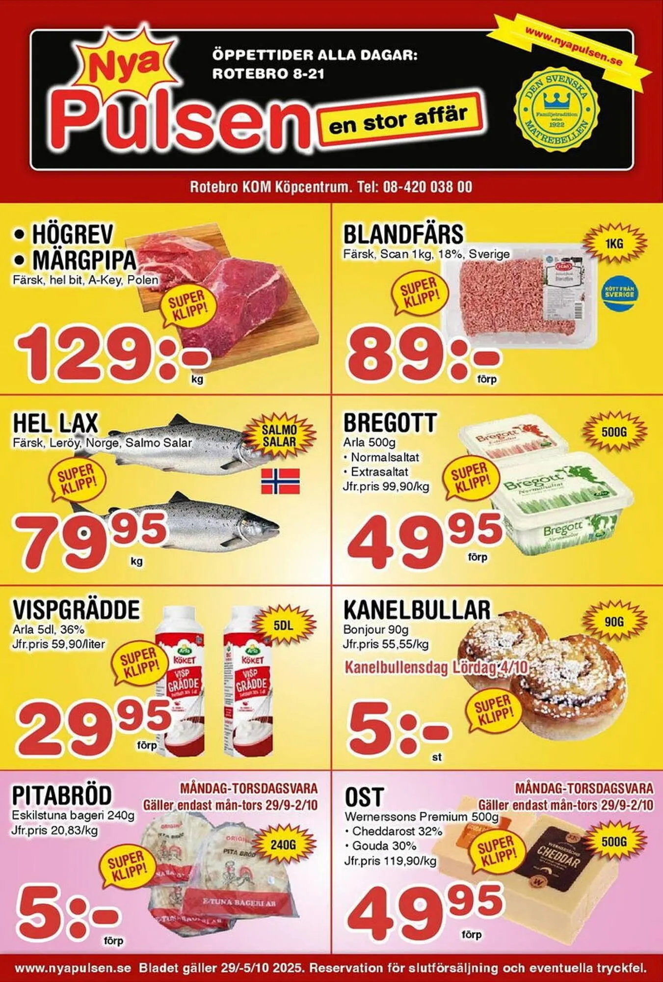 Nya Pulsen reklamblad från 29 september till 5 oktober 2025 - Reklamblad sidor 1