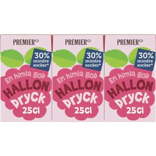 Hallondryck Mindre Socker Fruktdryck Tetra