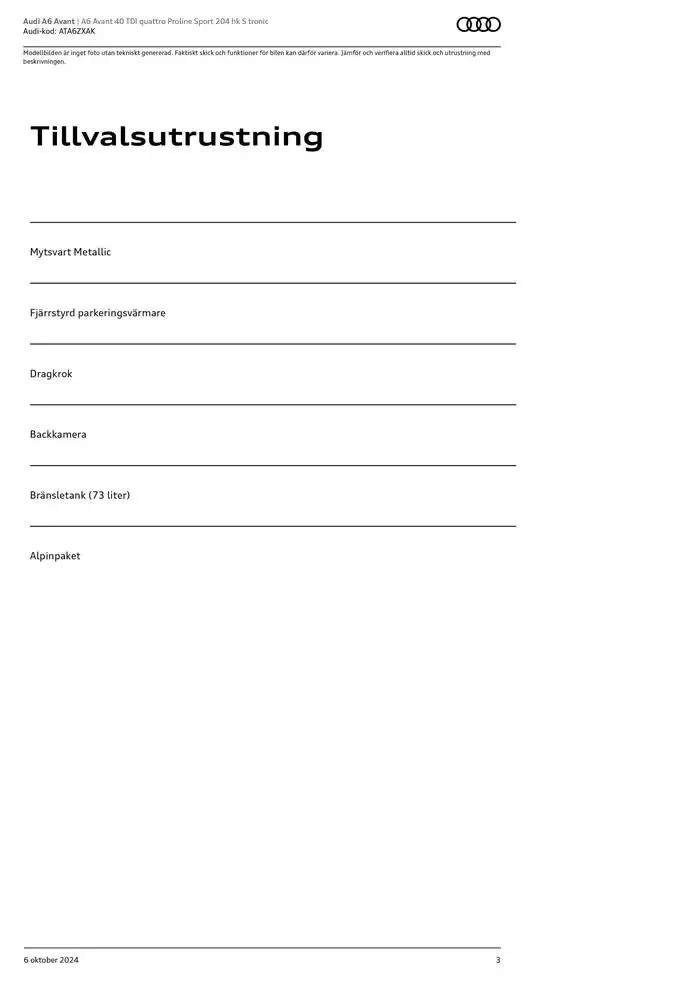 Audi A6 Avant från 6 oktober till 6 oktober 2025 - Reklamblad sidor 3