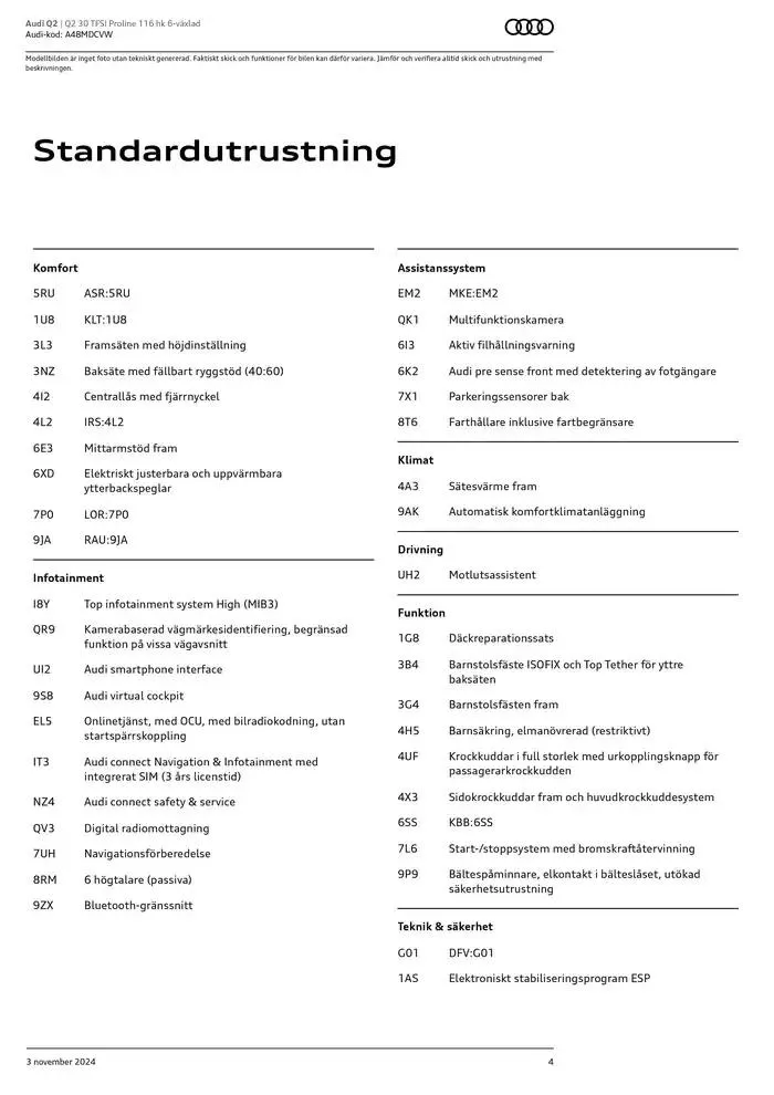 Audi Q2 från 3 november till 3 november 2025 - Reklamblad sidor 4
