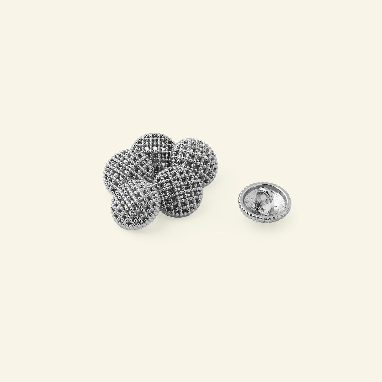 Ögonknapp metall 12mm silverfärgad 6st