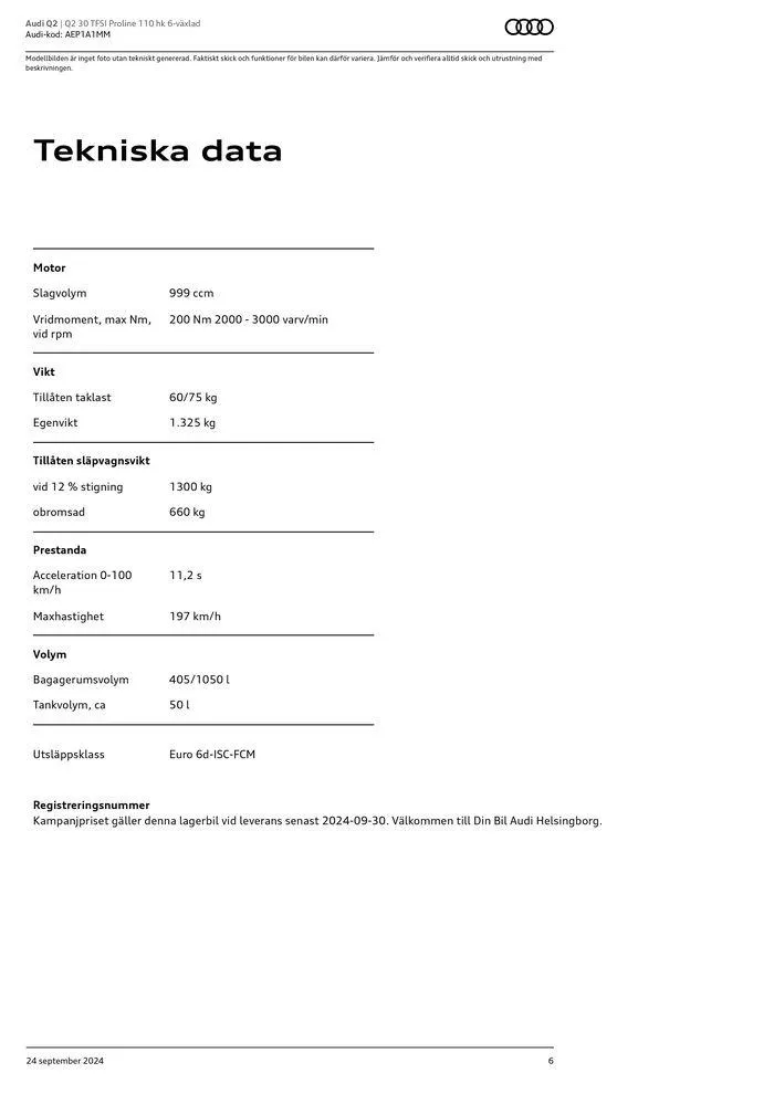 Audi Q2 från 24 september till 24 september 2025 - Reklamblad sidor 6