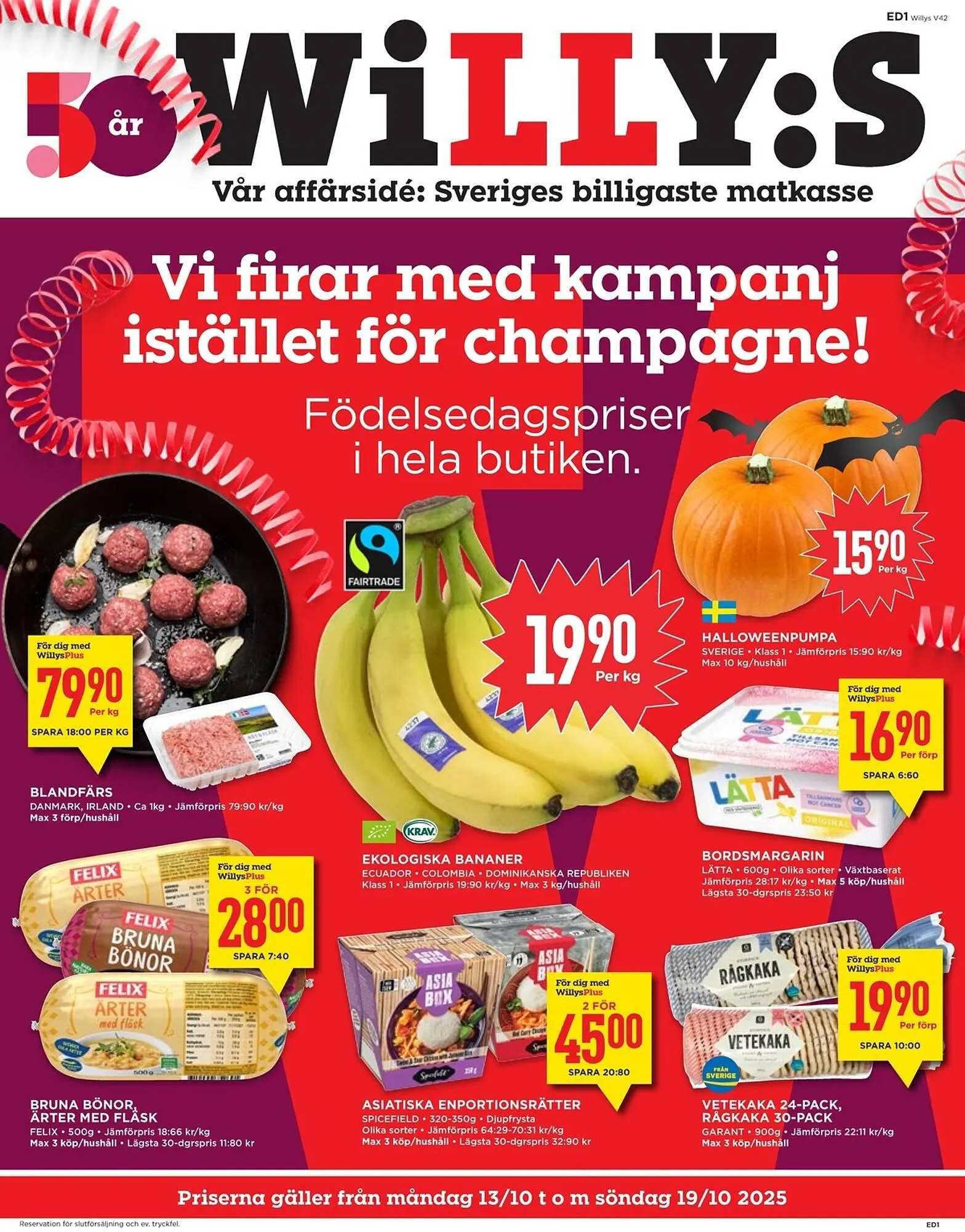 Willys reklamblad från 13 oktober till 19 oktober 2025 - Reklamblad sidor 1