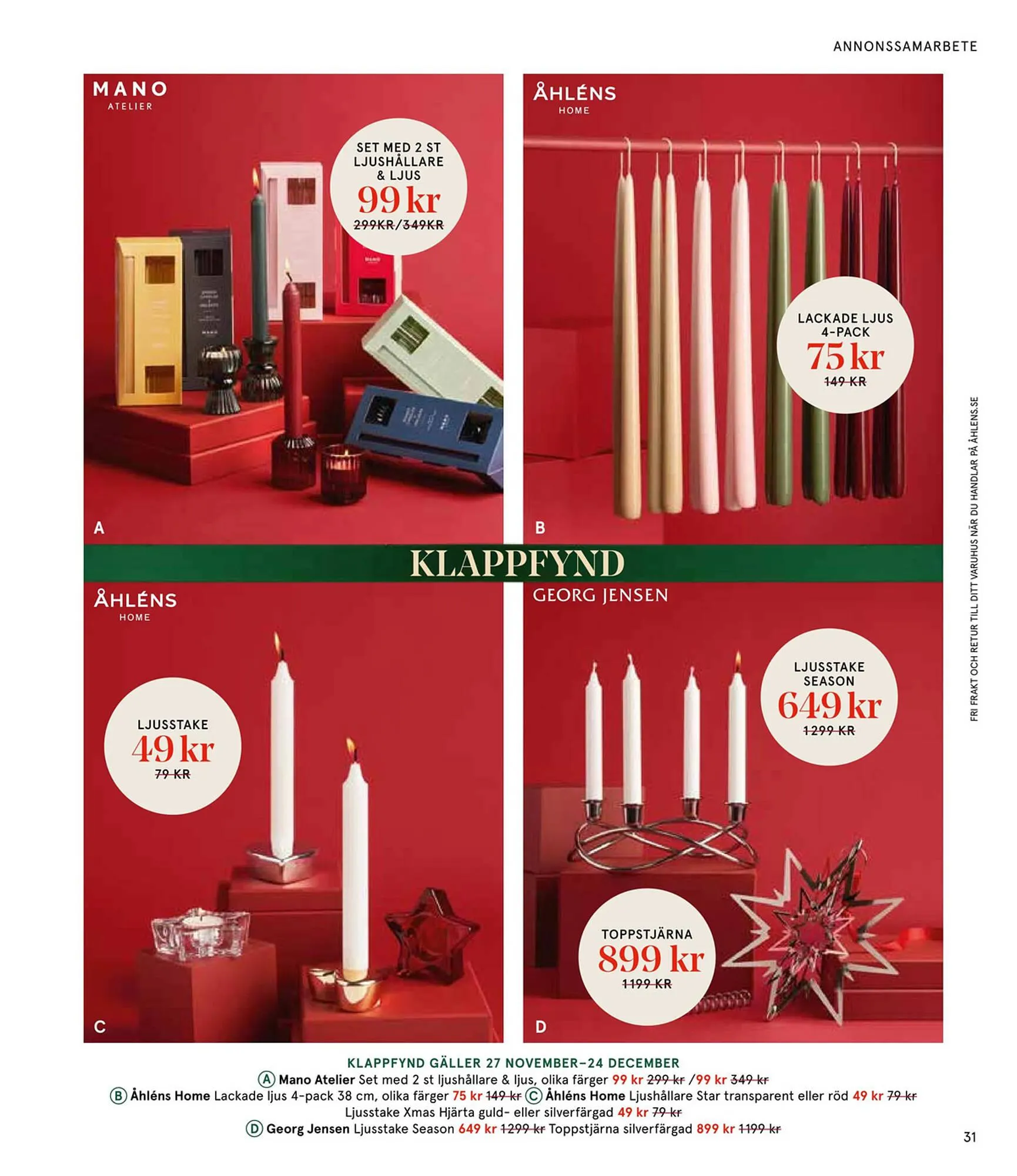Åhléns reklamblad från 25 november till 24 december 2024 - Reklamblad sidor 31