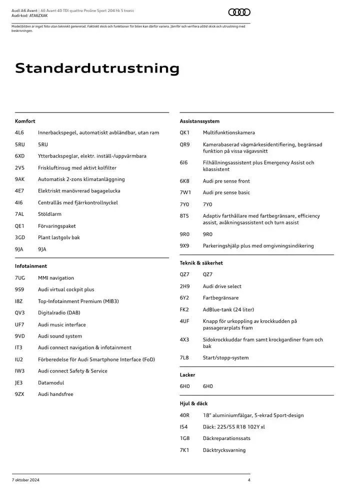 Audi A6 Avant från 7 oktober till 7 oktober 2025 - Reklamblad sidor 4