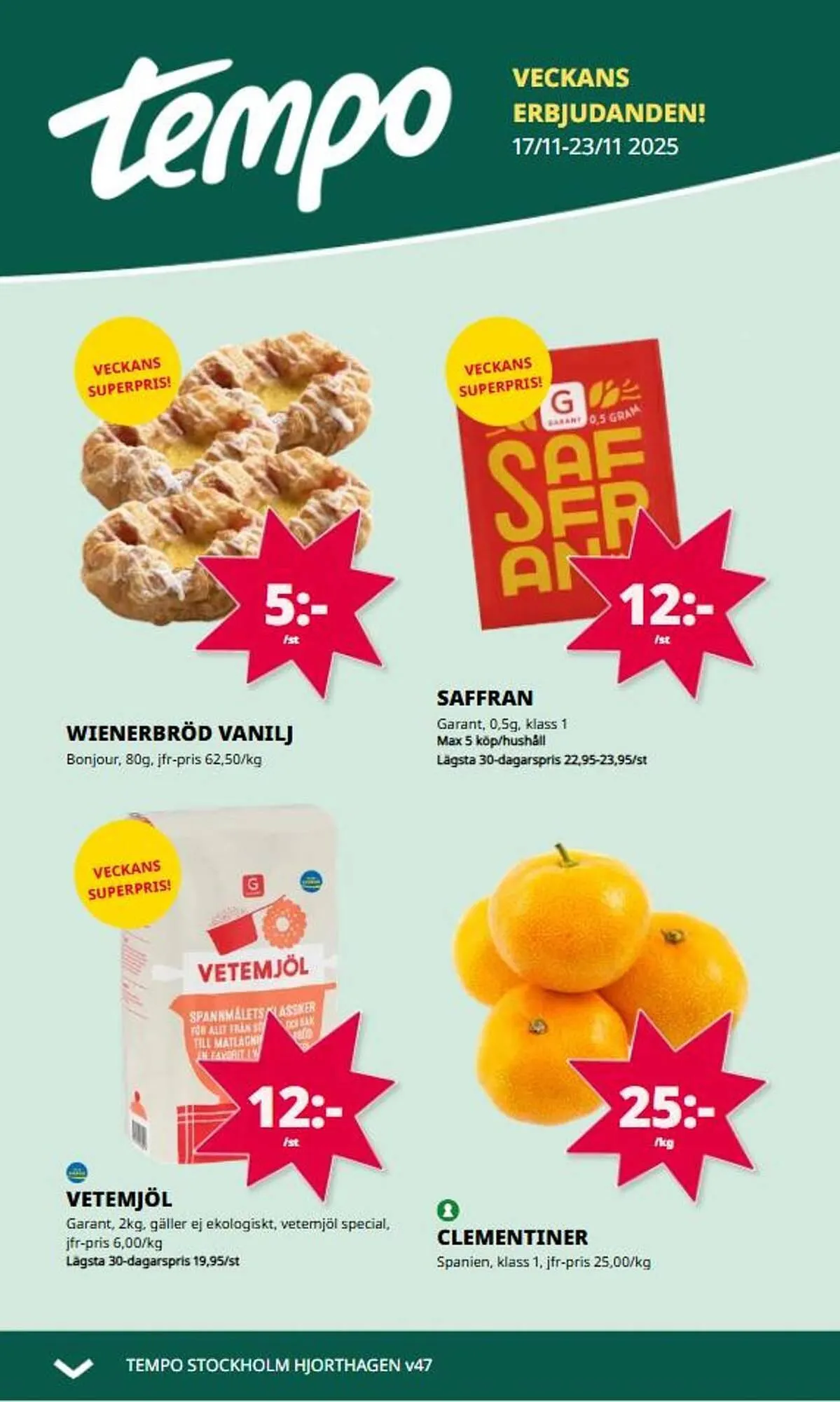 Tempo reklamblad från 17 november till 23 november 2025 - Reklamblad sidor 1