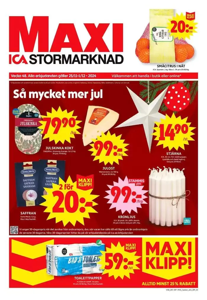 Fantastiska rabatter på utvalda produkter från 23 november till 7 december 2024 - Reklamblad sidor 1