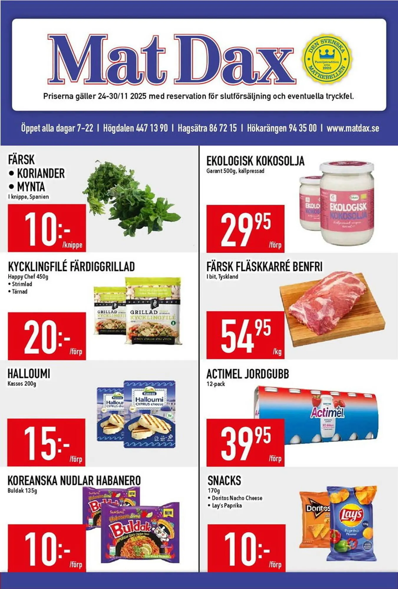 Matdax reklamblad från 24 november till 30 november 2025 - Reklamblad sidor 1