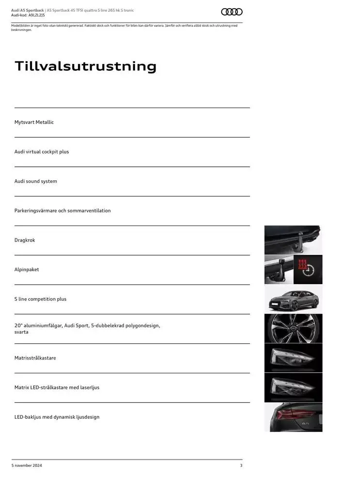 Audi A5 Sportback från 5 november till 5 november 2025 - Reklamblad sidor 3