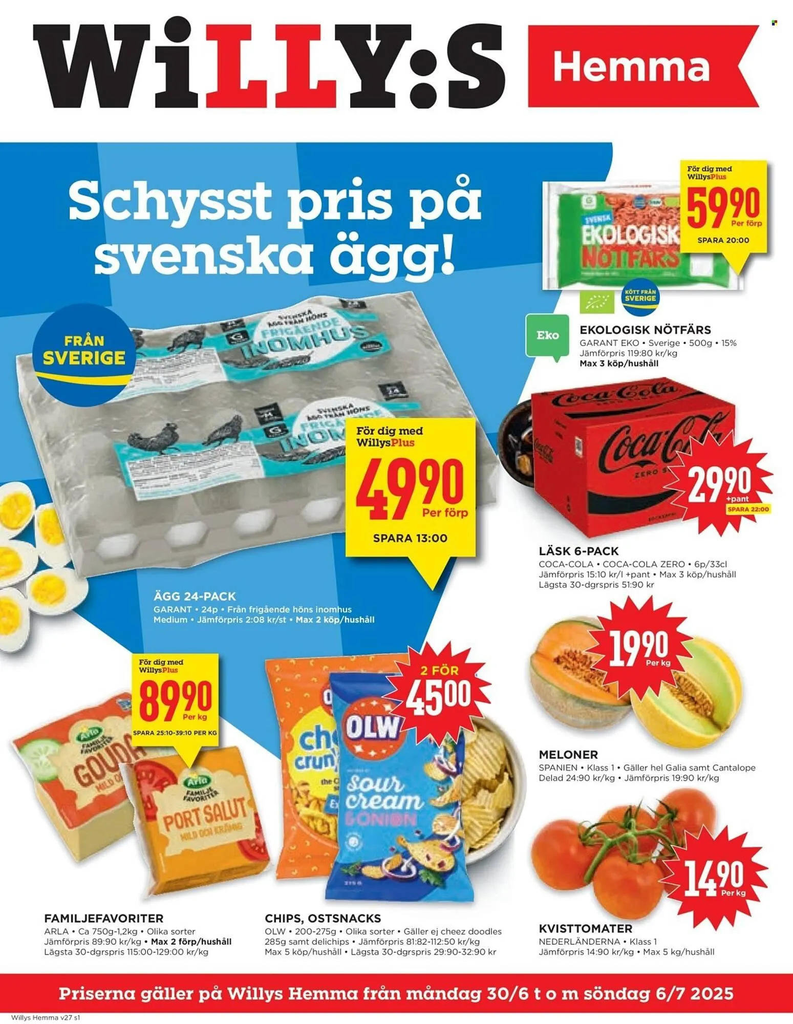 Willys reklamblad från 30 juni till 6 juli 2025 - Reklamblad sidor 1
