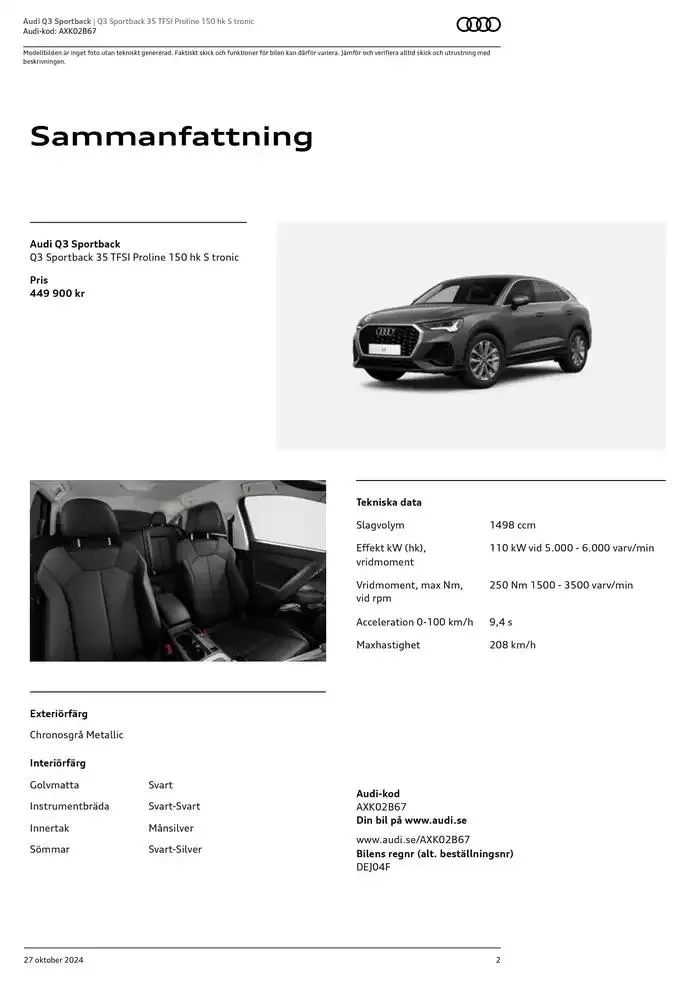 Audi Q3 Sportback från 27 oktober till 27 oktober 2025 - Reklamblad sidor 2