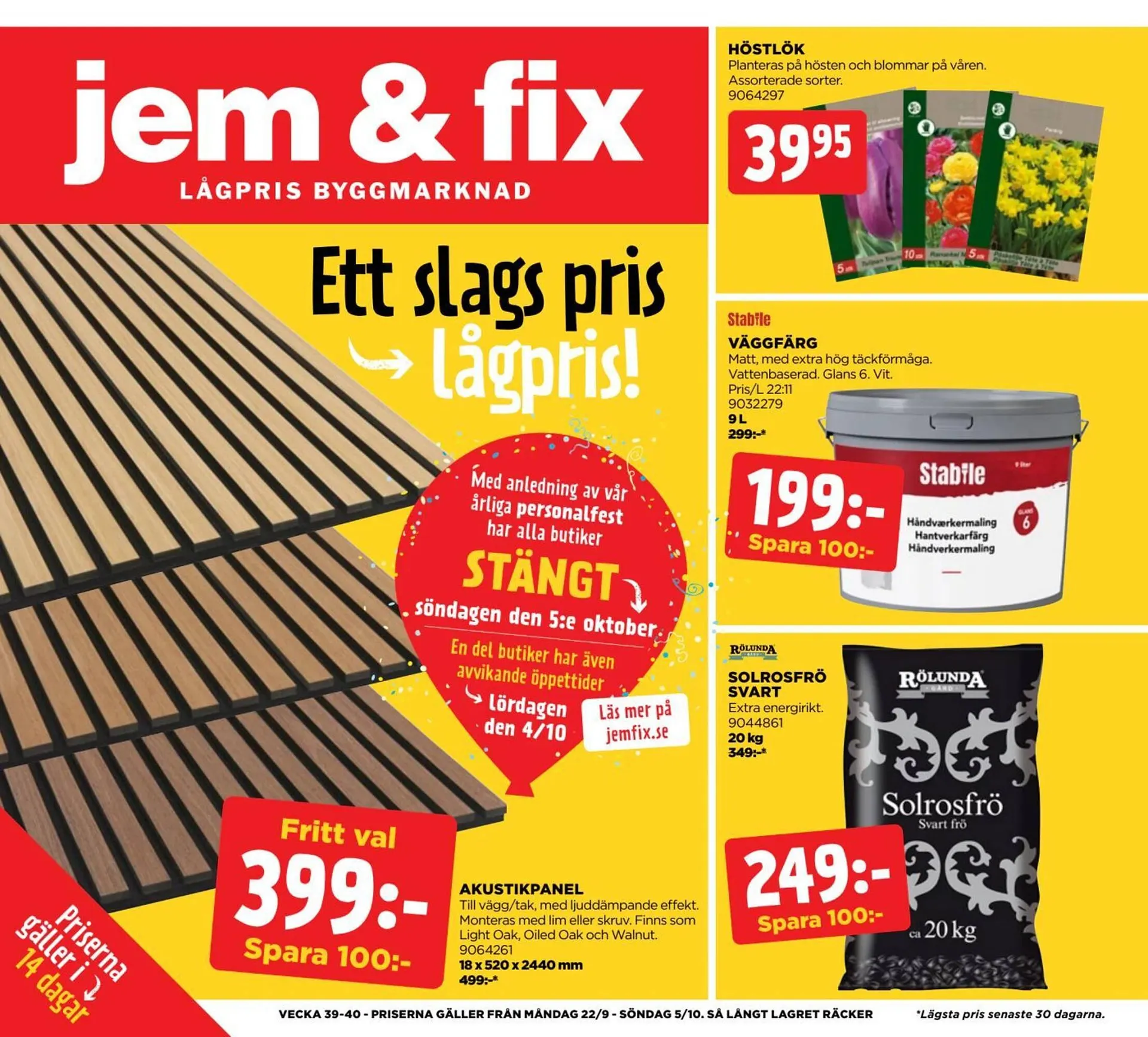 Jem&Fix reklamblad från 22 september till 5 oktober 2025 - Reklamblad sidor 1
