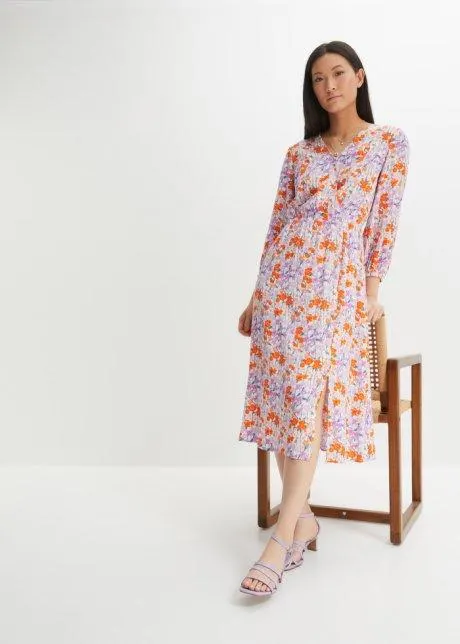 Midiklänning med sprund, i strukturviskos