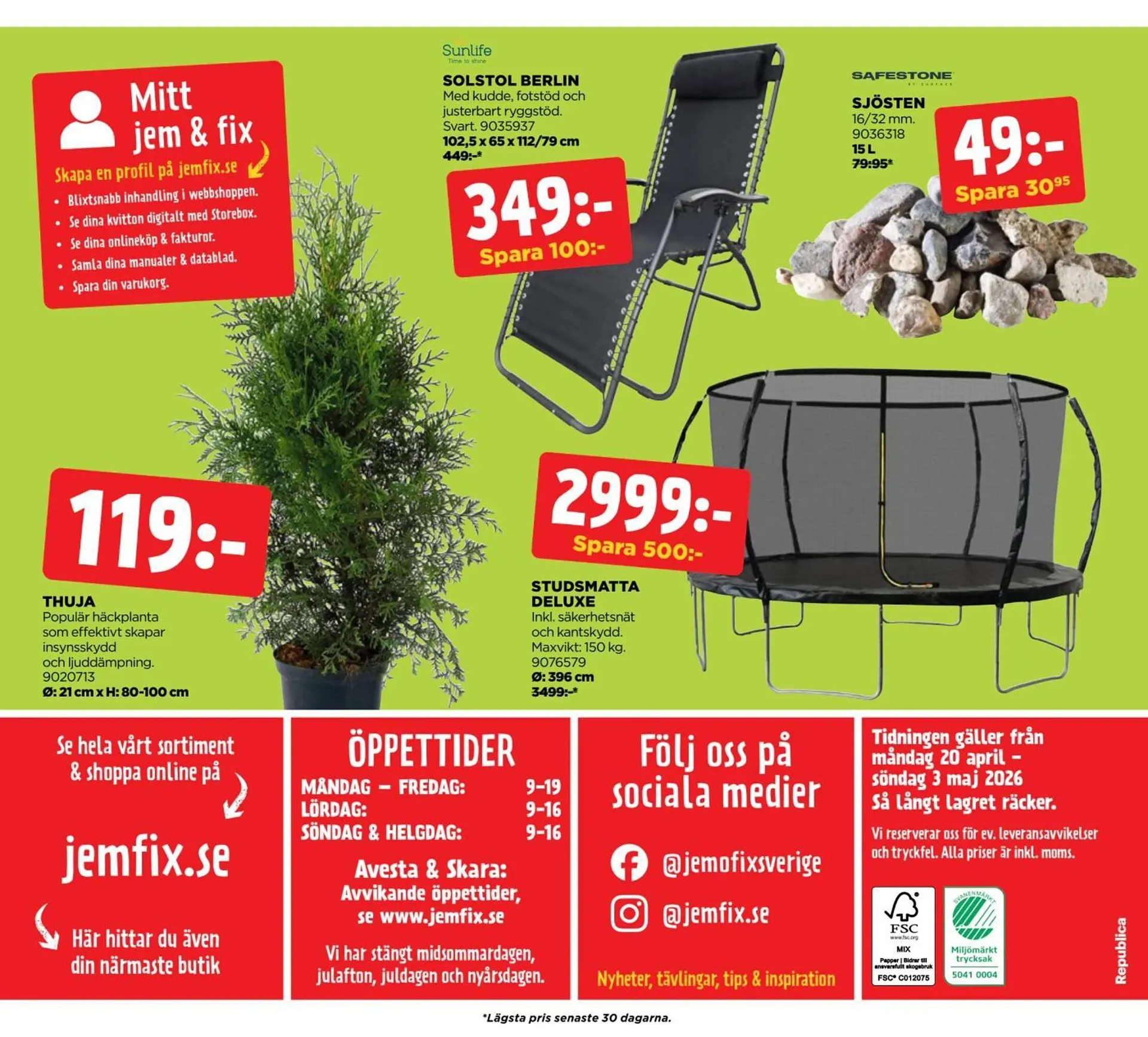 Jem&Fix reklamblad från 20 april till 4 maj 2026 - Reklamblad sidor 20