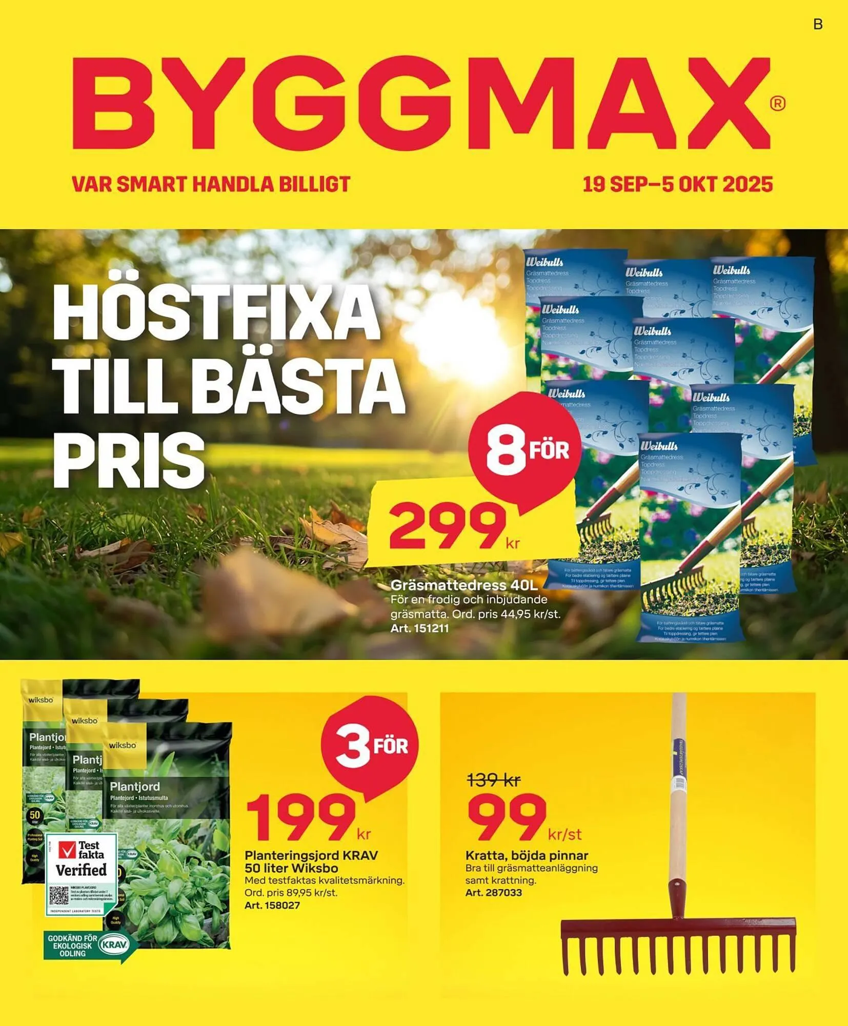 Byggmax reklamblad från 19 september till 5 oktober 2025 - Reklamblad sidor 1