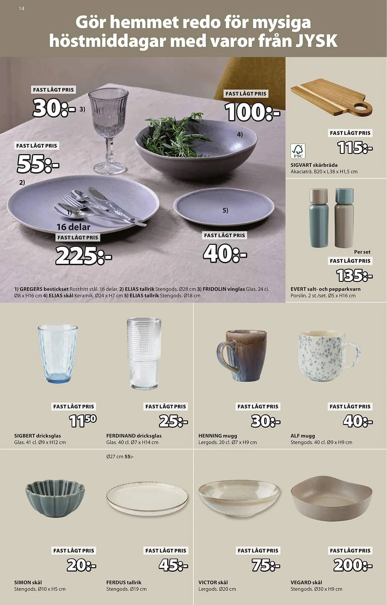 JYSK reklamblad från 22 september till 5 oktober 2025 - Reklamblad sidor 14