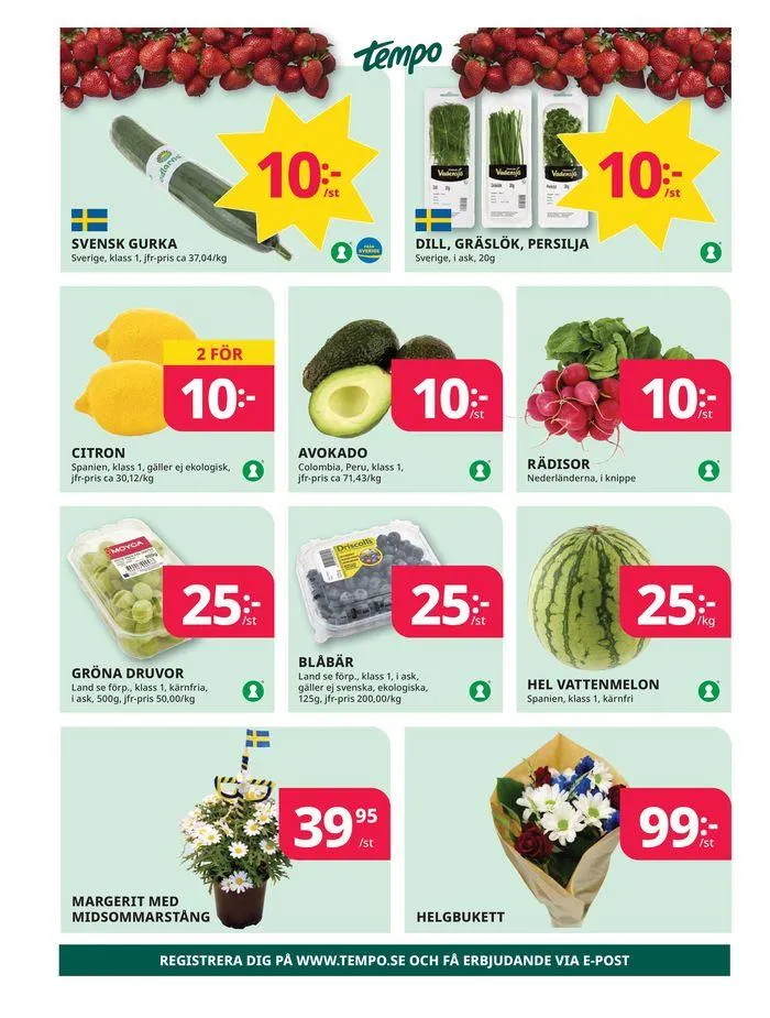 Veckans erbjudanden Tempo från 17 juni till 1 juli 2024 - Reklamblad sidor 8