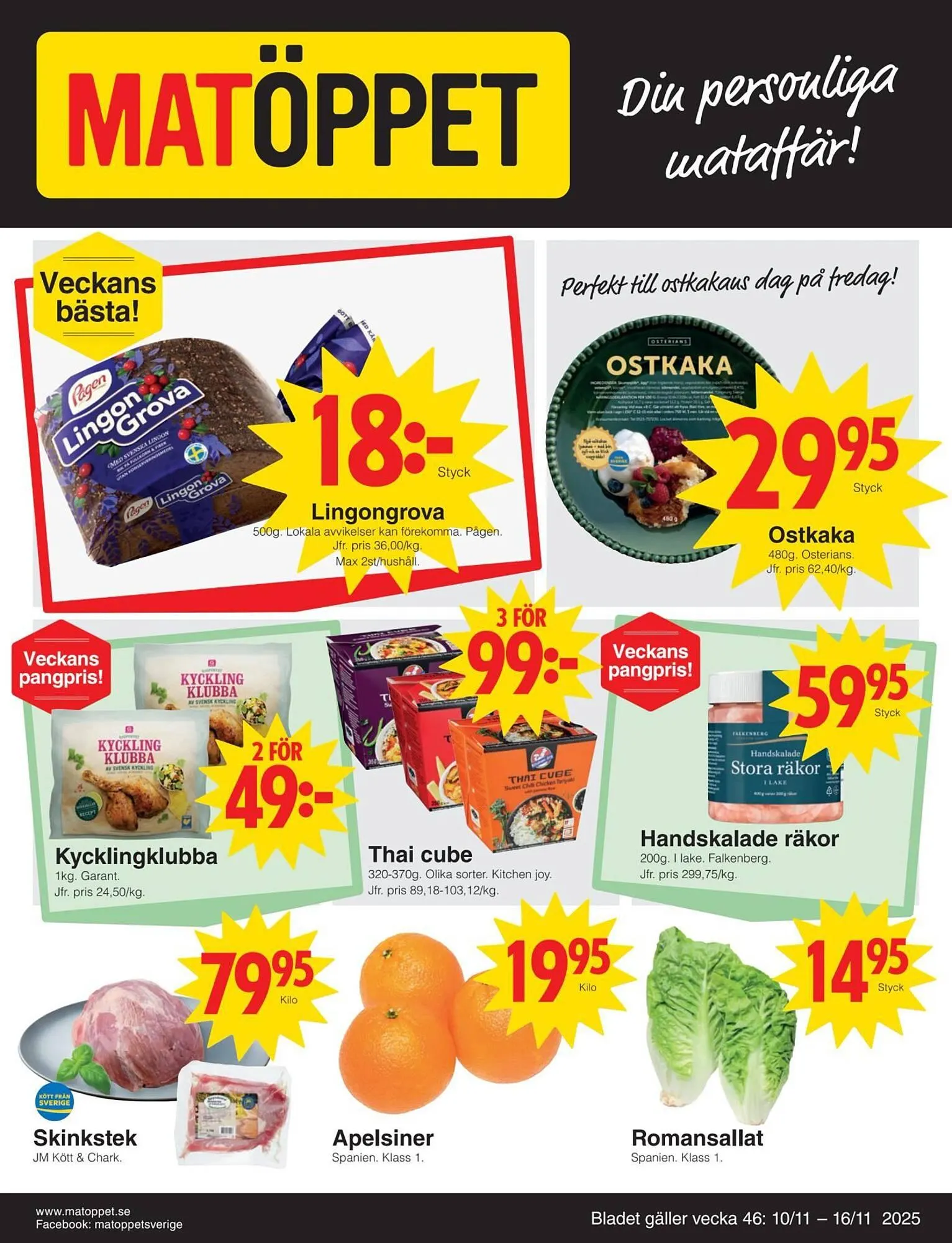 Matöppet reklamblad från 10 november till 16 november 2025 - Reklamblad sidor 1