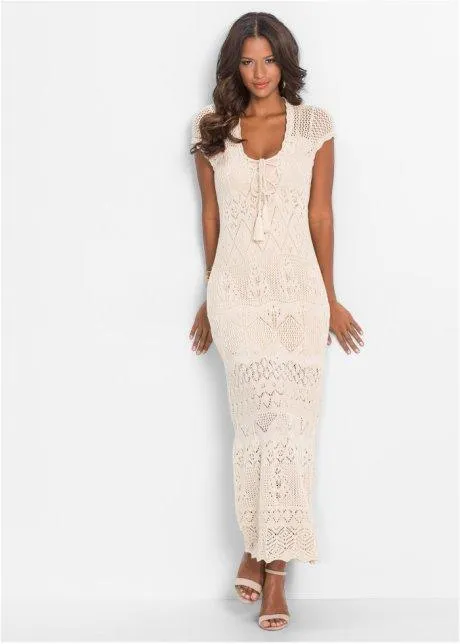 Stickad klänning, kort modell