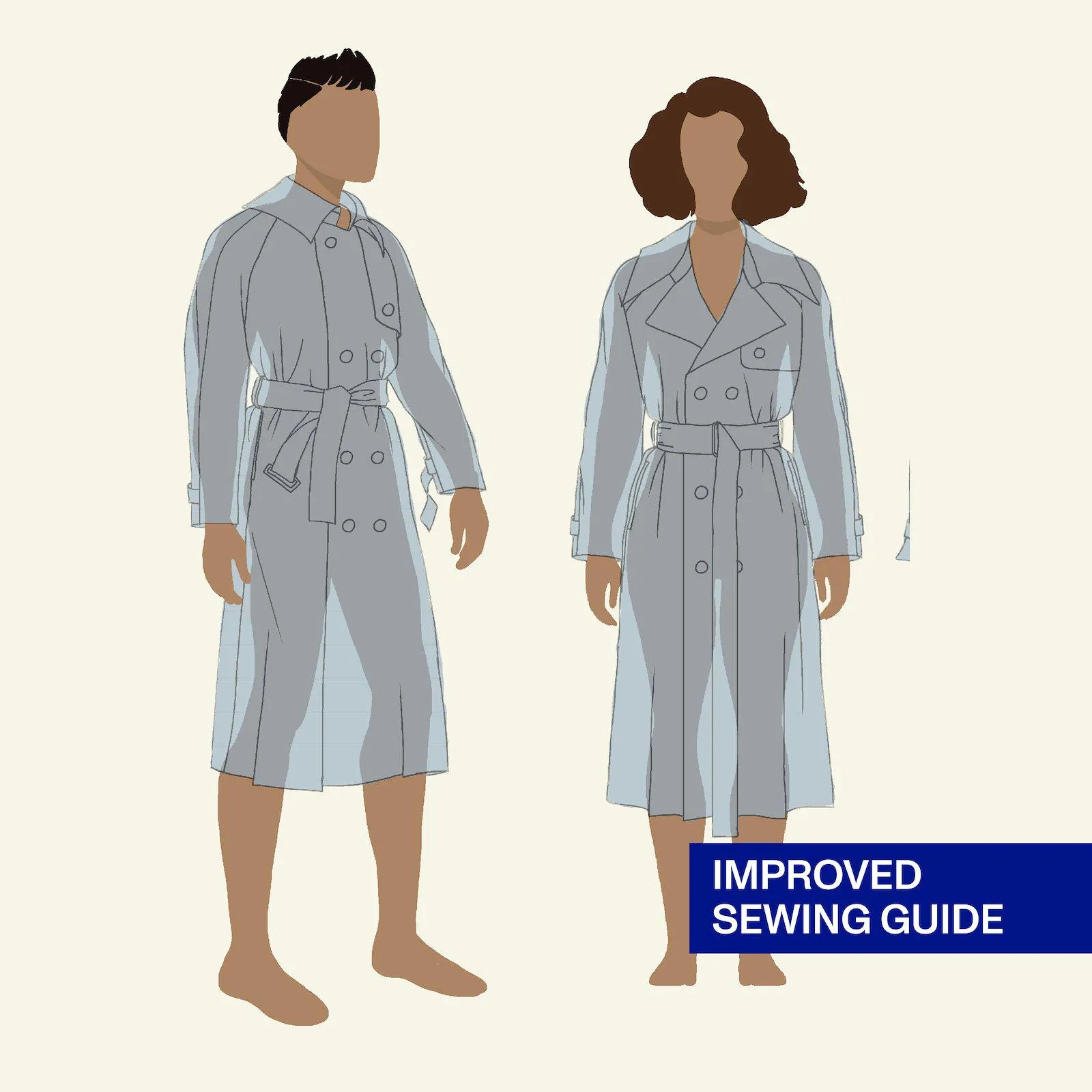 Unisex trenchcoat med avtagbart foder XS - XL