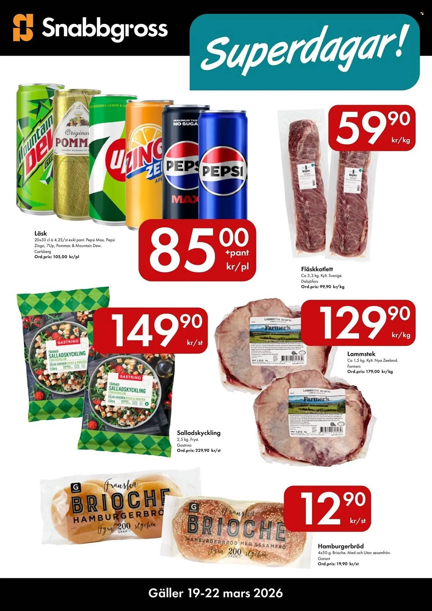 Snabbgross reklamblad från 19 mars till 22 mars 2026 - Reklamblad sidor 1