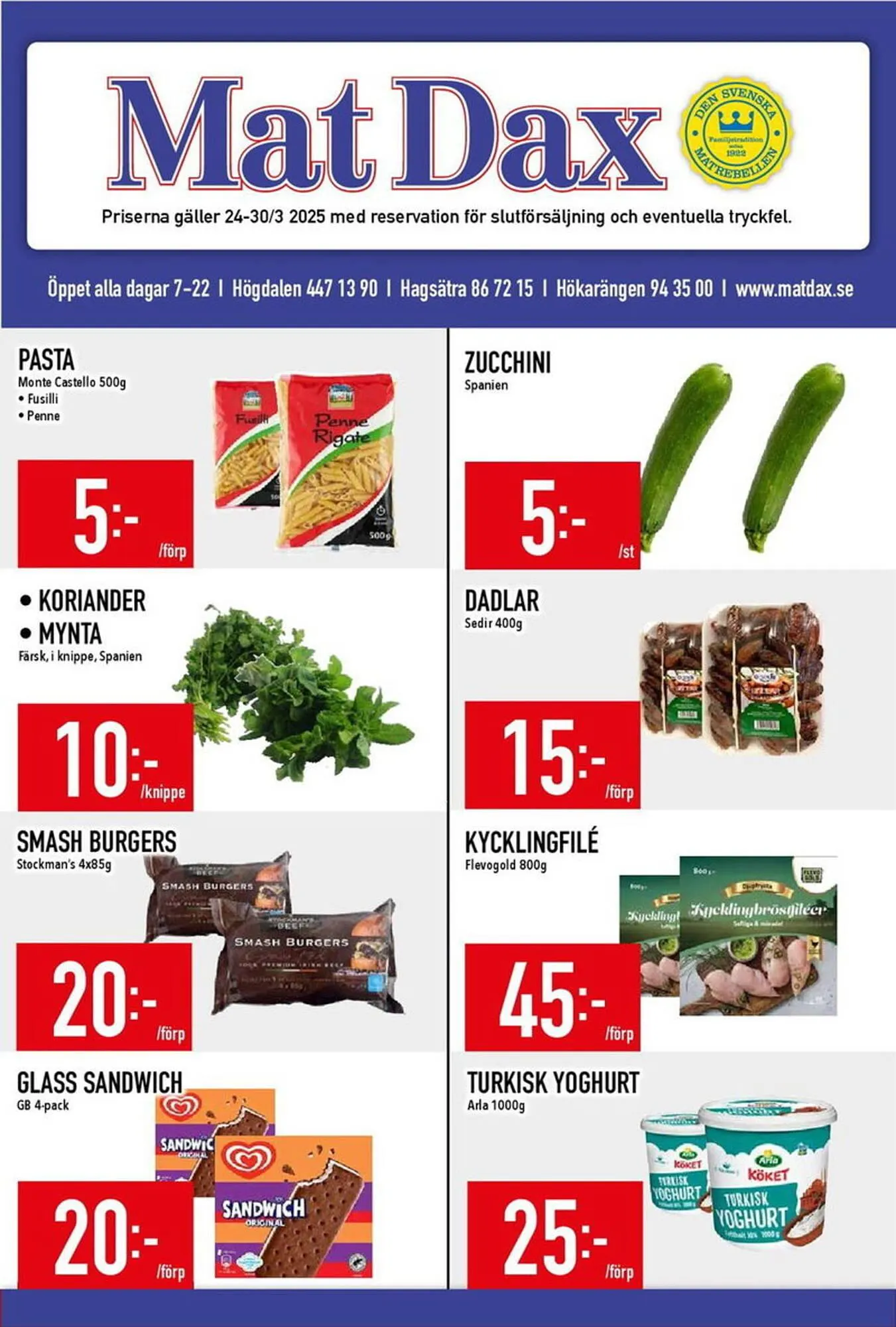 Matdax reklamblad från 24 mars till 30 mars 2025 - Reklamblad sidor 1