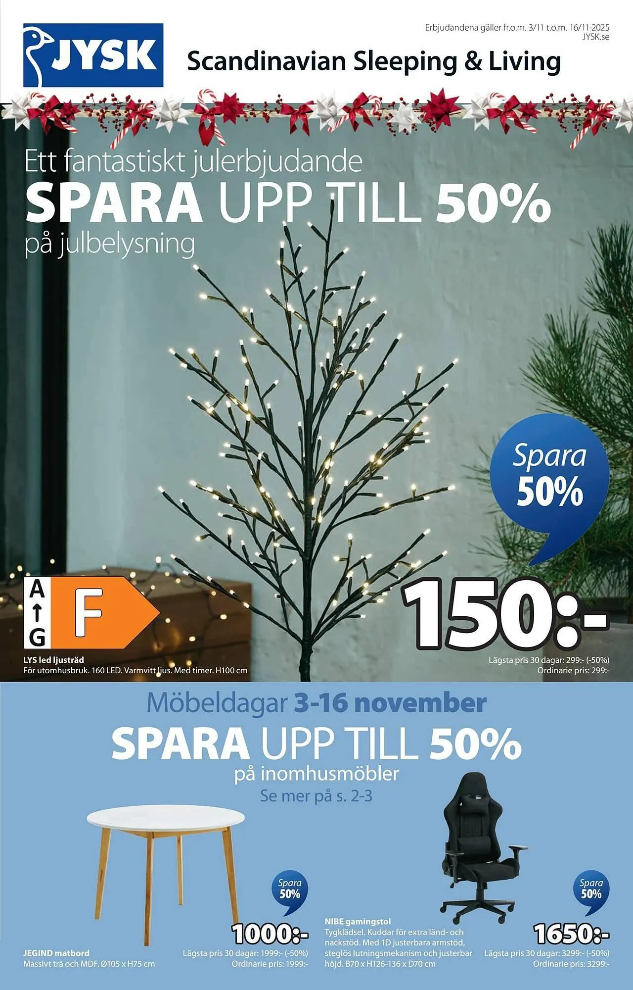 JYSK reklamblad från 3 november till 16 november 2025 - Reklamblad sidor 1