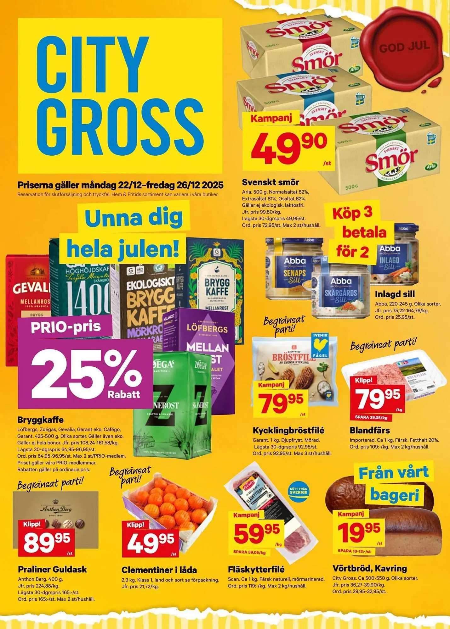 City Gross reklamblad från 22 december till 27 december 2025 - Reklamblad sidor 1
