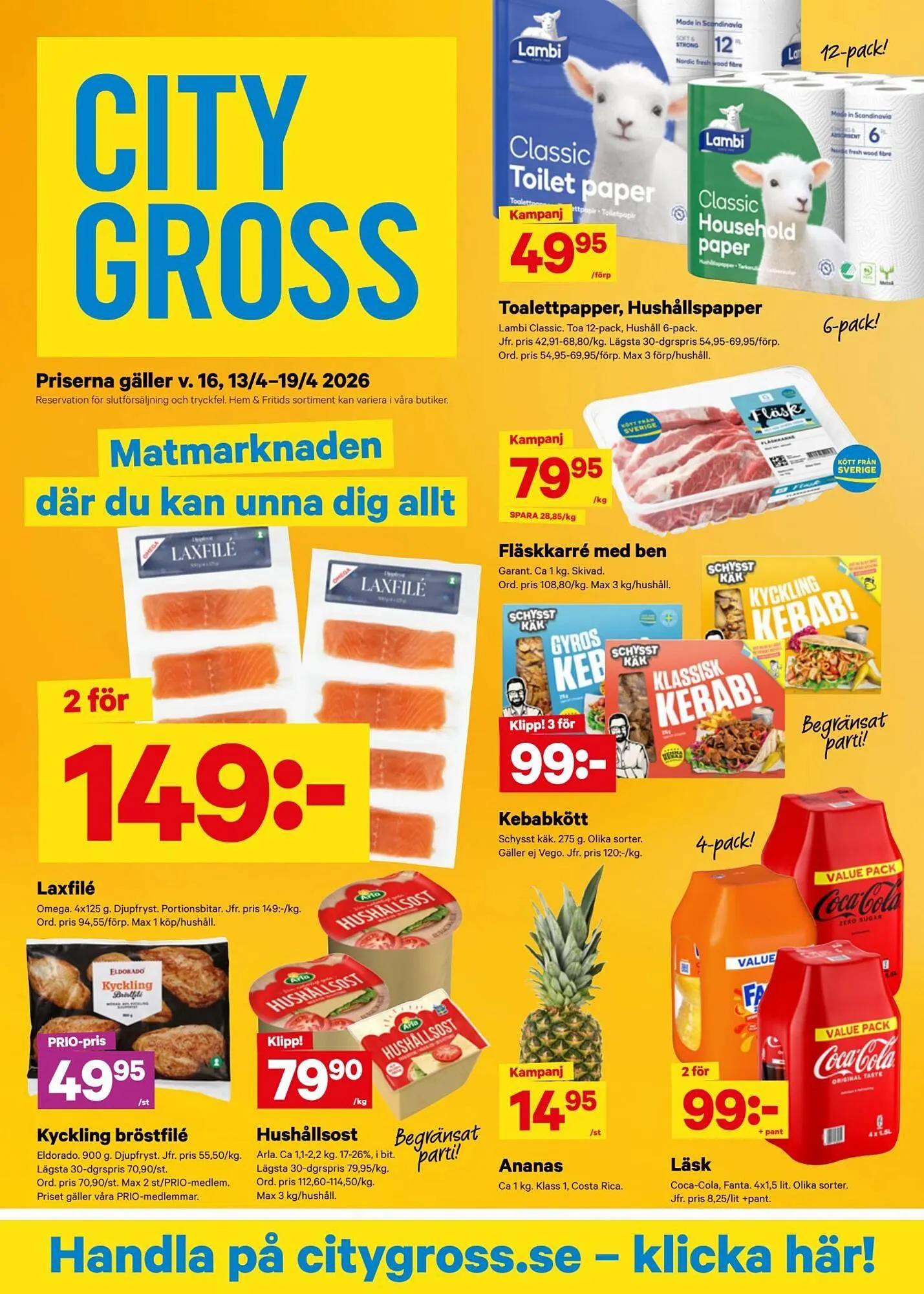 City Gross reklamblad från 13 april till 20 april 2026 - Reklamblad sidor 1
