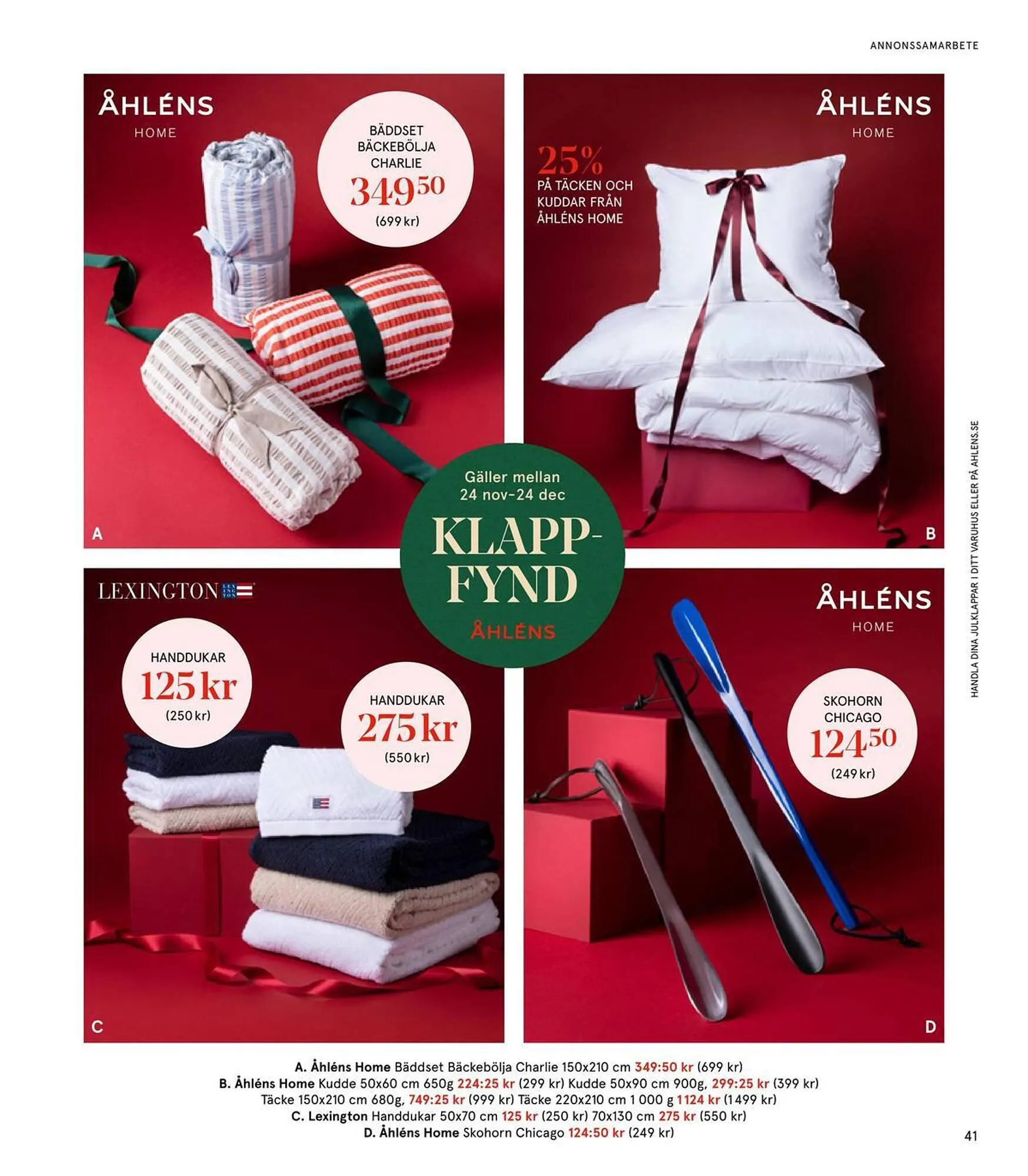 Åhléns reklamblad från 24 november till 24 december 2023 - Reklamblad sidor 41