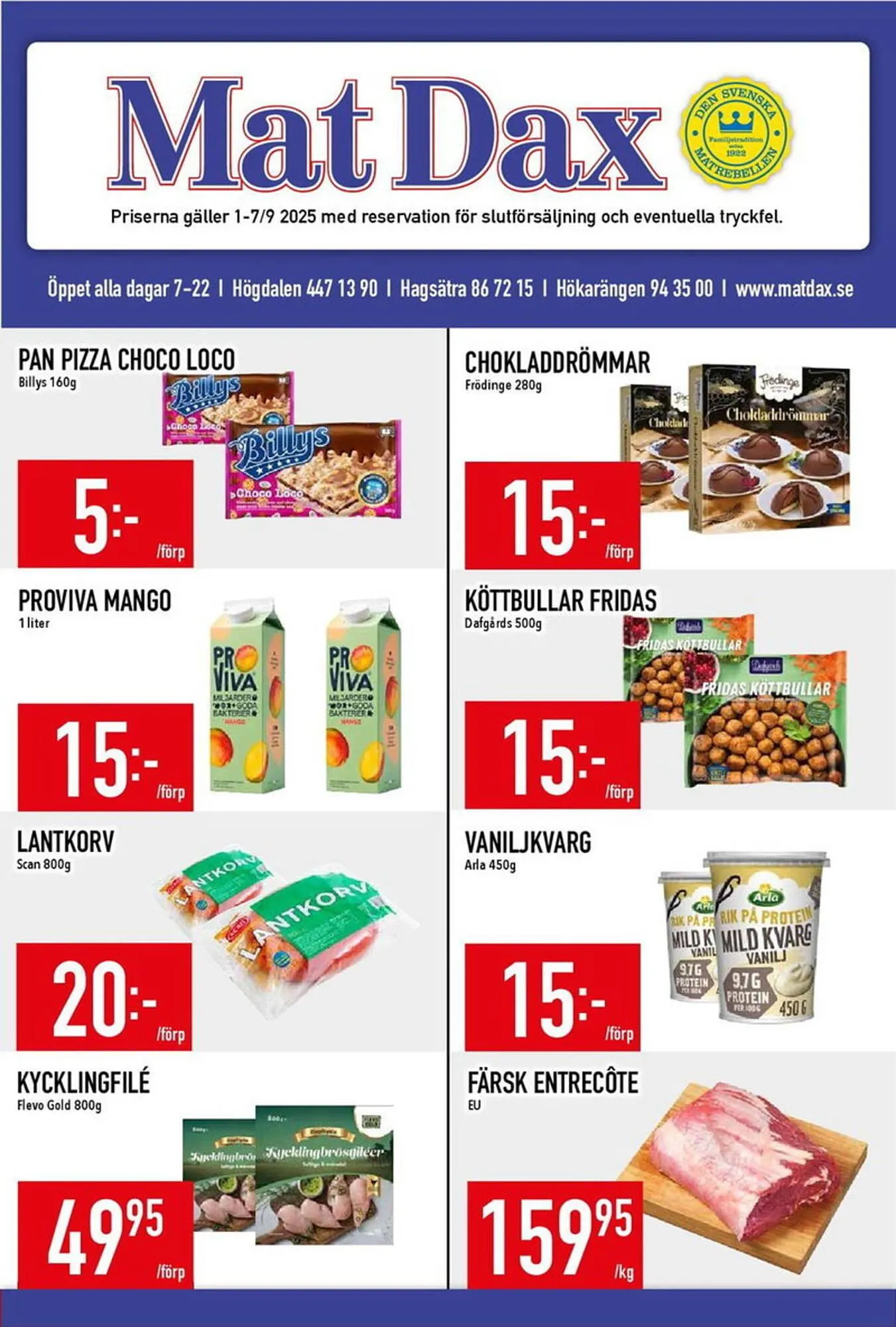 Matdax reklamblad från 1 september till 7 september 2025 - Reklamblad sidor 1