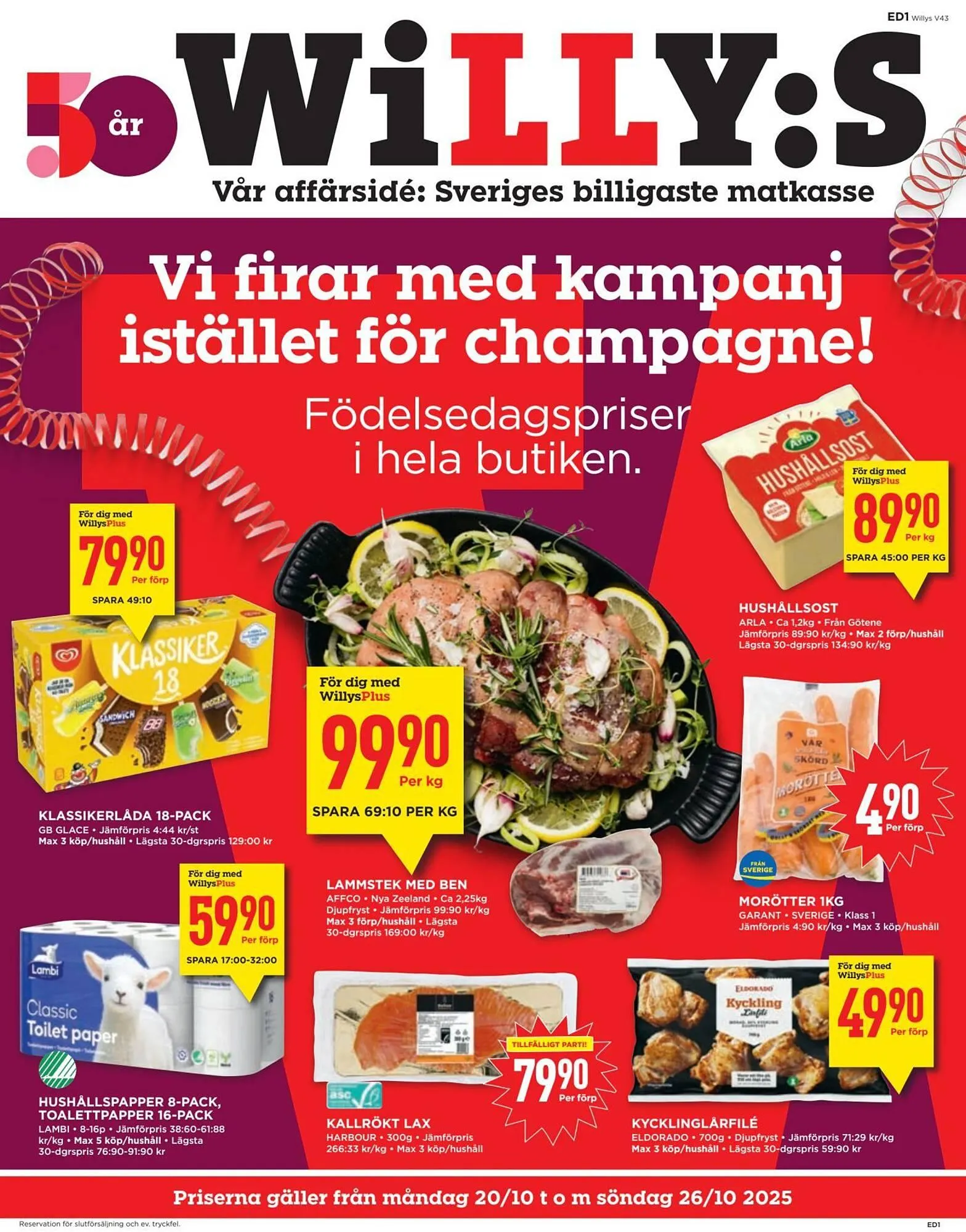 Willys reklamblad från 20 oktober till 26 oktober 2025 - Reklamblad sidor 1