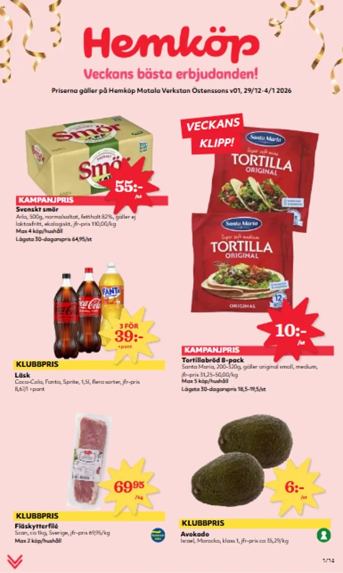 Östenssons reklamblad från 29 december till 4 januari 2026 - Reklamblad sidor 1