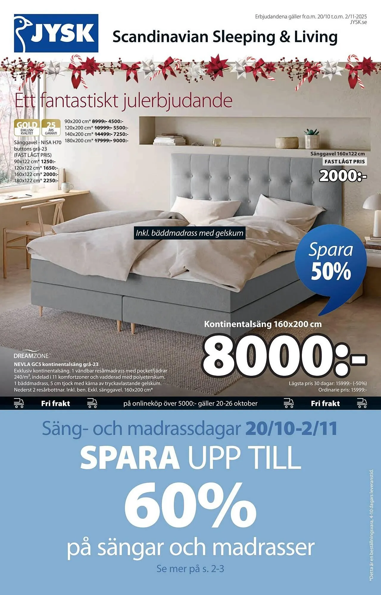 JYSK reklamblad från 20 oktober till 2 november 2025 - Reklamblad sidor 1