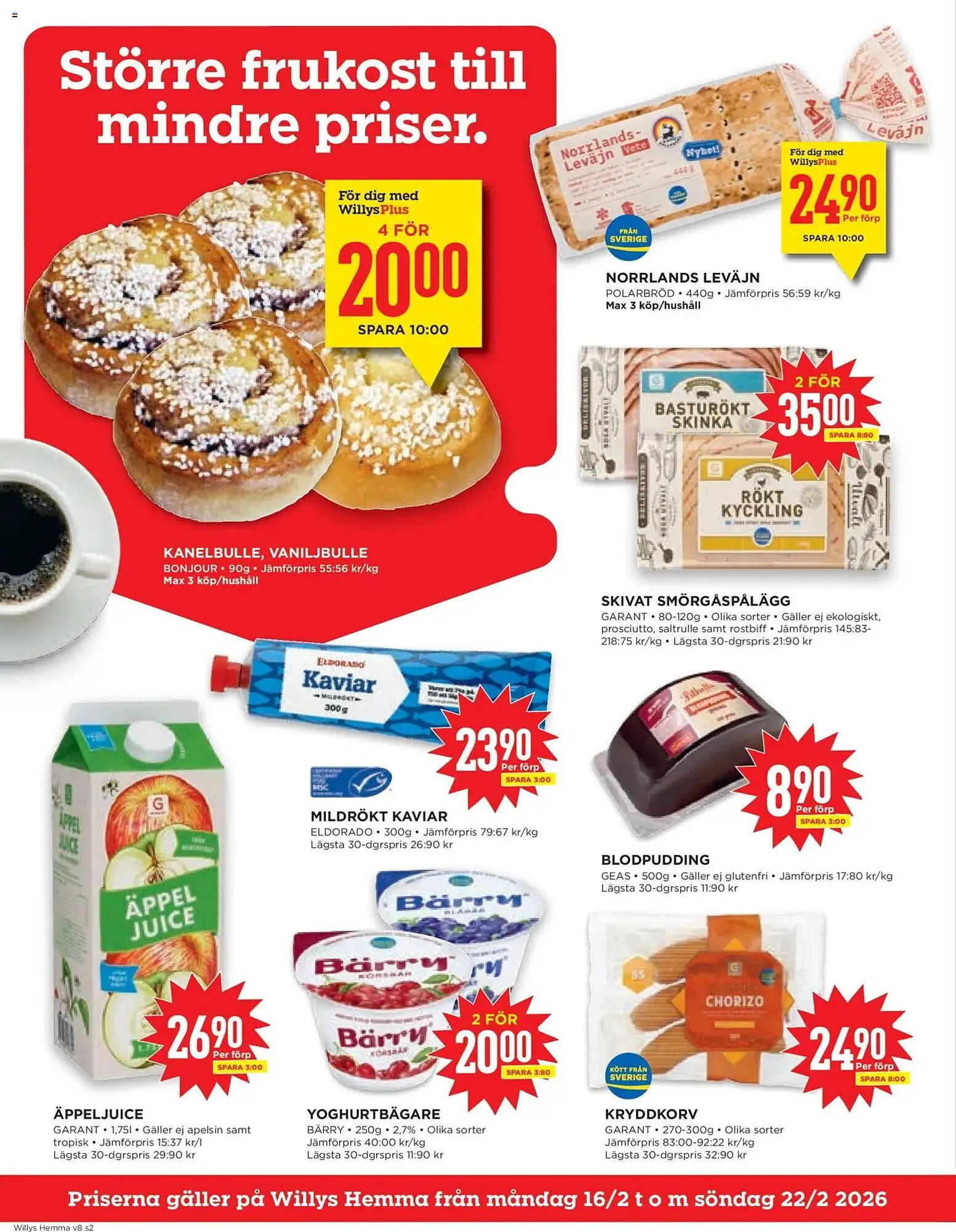 Willys reklamblad från 16 februari till 22 februari 2026 - Reklamblad sidor 2